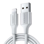 Kabel Lightning auf USB UGREEN 2.4A US199, 1m (silber)
