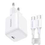 Ugreen X513 30W GaN Wandladegerät 1x USB-C + 1m USB-C Kabel - Weiß