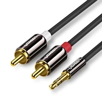 Jack to 2RCA (Cinch) cable UGREEN AV116 3.5mm 1m (black)