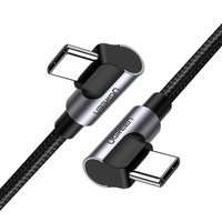 Ugreen angle cable with side plug USB Type C - USB Type C Power Delivery Quick Charge FCP 3 A 1 m gray (70529 US323)