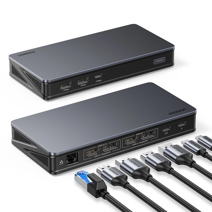 UGREEN CM615 USBC HUB Adapter to 2x USBA, 1x USBC 3.1, 2x HDMI, 2x