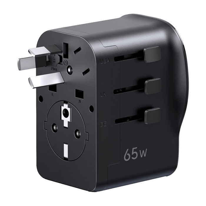 Universeller Reiseadapter / ladergerät Netzwerk Ugreen S550, 65W, 2x USB-C, 1x USB-A