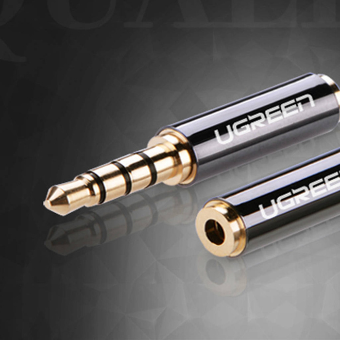 Ugreen Adapter 2,5 mm (weiblich) Microklinke auf 3,5 mm Miniklinke (männlich) Adapter schwarz (20502)