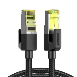 UGREEN NW150 Kabel geflochtenes Netzwerkkabel, Ethernet RJ45, Kat.7, F/FTP, 0,5m (schwarz)