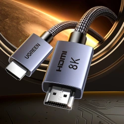 Kabel Ugreen HD171 35376 ze złączami HDMI 2.1 8K certyfikowany 5 m - szary