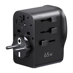Universeller Reiseadapter / ladergerät Netzwerk Ugreen S550, 65W, 2x USB-C, 1x USB-A