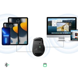 Ugreen optyczna mysz bezprzewodowa USB 2.4GHz / Bluetooth 5.0 4000 DPI czarny (MU006)