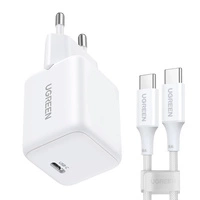 Ugreen X513 30W GaN Wandladegerät 1x USB-C + 1m USB-C Kabel - Weiß