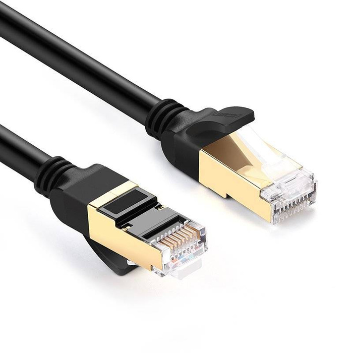 Ugreen Cable Internetkabel Netzwerk Ethernet Patchkabel RJ45 Cat 7 STP LAN 10 Gbps 1m Schwarz (NW107 11268)