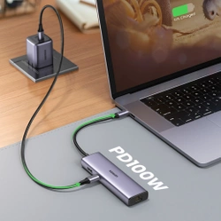 Adapter Hub UGREEN, USB_C do 2x USB 3.0, HDMI, RJ45, SD/TF 4K30Hz 90568