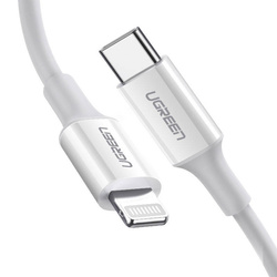 Kabel USB-C do Lightning UGREEN US171, 3A, 0.25m (biały)