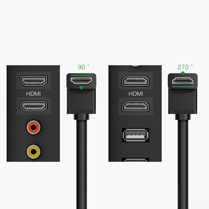 Ugreen abgewinkeltes Kabel 90° HDMI 4K x 2K 1m schwarz (HD103)