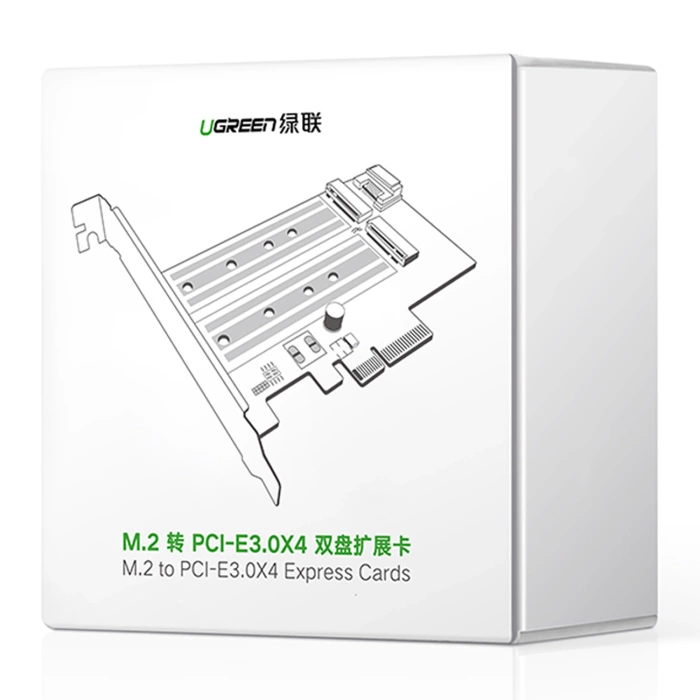 Ugreen pCIe 3.0 x4 to SSD M.2 M-Key / M.2 B-Key expansion card black (CM302)