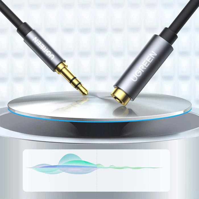 Kabel Ugreen AV118 10595 Miniklinke 3,5 mm (Stecker) / Miniklinke 3,5 mm (Buchse) 3m - silber