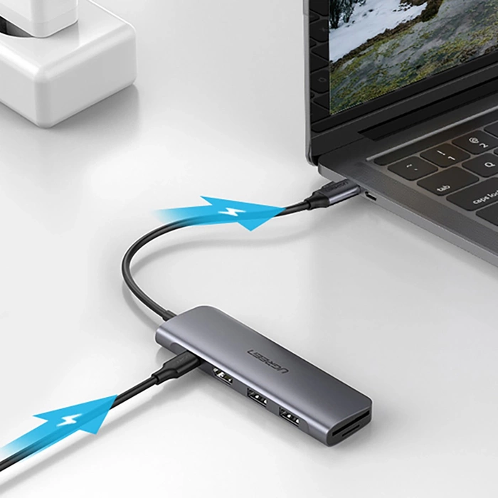 Adapter HUB UGREEN CM195 USB-C auf HDMI, 2x USB-A 3.0, SD/TF, PD