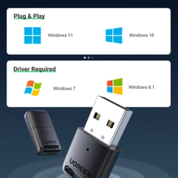 Adapter USB UGREEN CM390 Bluetooth 5.0 (czarny)