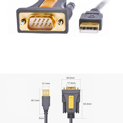Ugreen Adapterkabel USB-A - DB9 RS-232 1,5m grau (CR104)