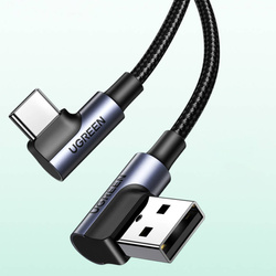 Ugreen 90° angled cable USB C - USB 2.0 480Mbps 3A 3m black (US176)