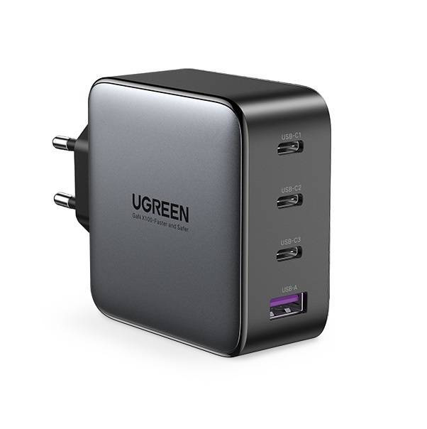 Wall Charger UGREEN CD226, USB QC3.0, 3x USB-C, 100W, PD (Black)