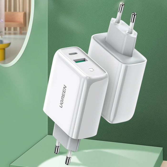 Ugreen Fast USB Type C / USB Wall Charger 36 W Quick Charge 4.0 Power Delivery weiß (60468 CD170)