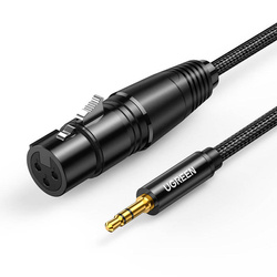 Ugreen kabel audio 3.5mm mini jack (męski) - XLR (żeński) 1m czarny (AV182)