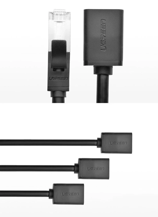 Ugreen NW112 11283 Network Ethernet Cable RJ45 (Female) - RJ45 (Male) F/UTP Cat. 6 1 Gbps 5m - black