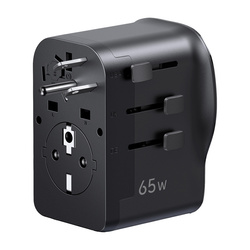 Uniwersalny adapter podróżny / ładowarka sieciowa Ugreen S550, 65W, 2x USB-C, 1x USB-A