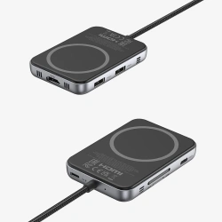 Hub Ugreen USB-C 7in1 HDMI USB-C USB-A SD/TF - grau