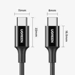 Ugreen kabel przewód USB Typ C (męski) na Typ C (męski) 1 m biały (US300)