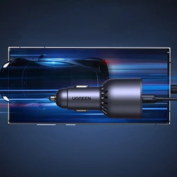 Ładowarka Ugreen EC705 samochodowa 130W 2x USB-C 1x USB-A - szara