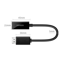Ugreen Cable Cable From DisplayPort (Male) to HDMI (Female) (Unidirectional) 4K 30Hz 12bit Black (40363)