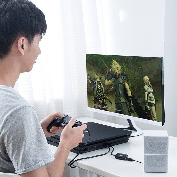 Ugreen external sound card music adapter USB - 3.5 mm mini jack 15 cm white (US205 30143)