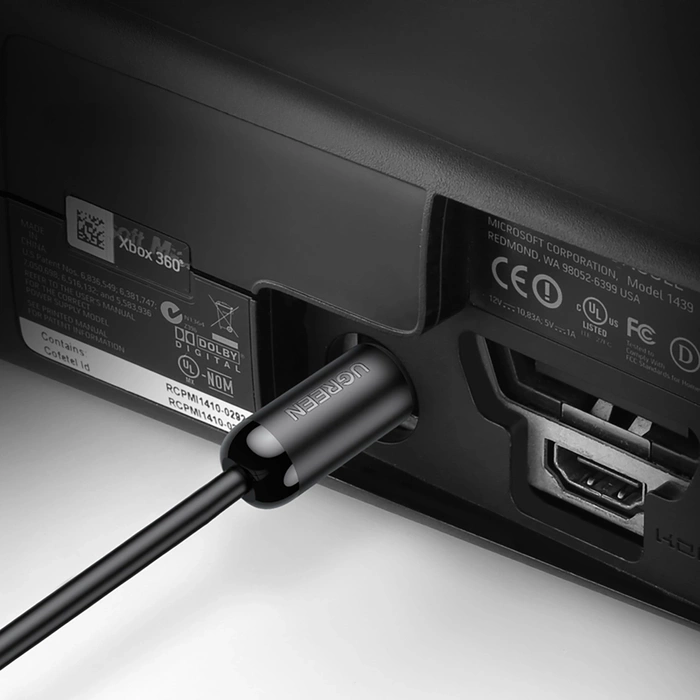 Ugreen optical cable audio cable 2 m digital optical fiber Toslink SPDIF gray (70892)