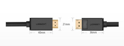 Ugreen Unidirektionales DisplayPort-zu-HDMI-Kabel 4K 30Hz 32 AWG 3m Schwarz (DP101 10203)