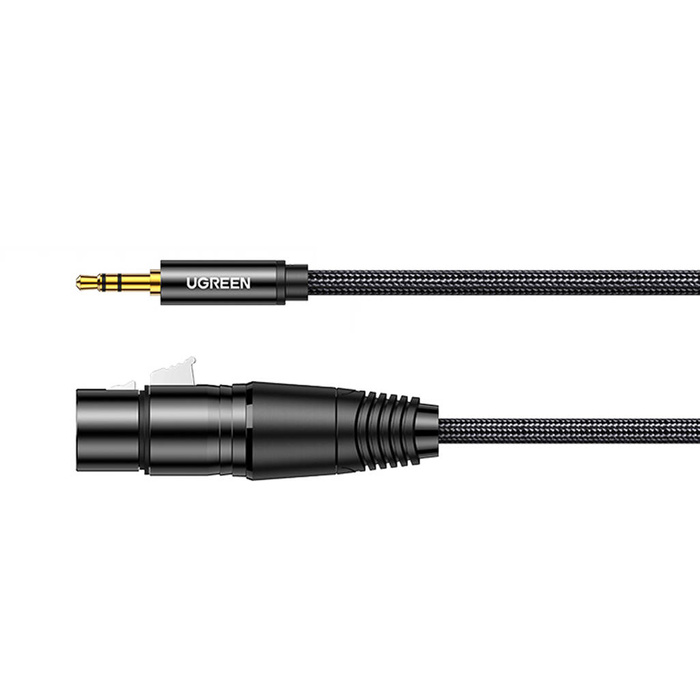 Ugreen kabel audio 3.5mm mini jack (męski) - XLR (żeński) 1m czarny (AV182)