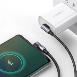 Ugreen US323 abgewinkeltes USB-C - USB-C PD QC-Kabel 60W 3A 2m - Schwarz