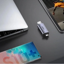 Ugreen CM185 50706 reader for SD / micro SD cards on USB-A 3.0 / USB-C 3.0 - gray