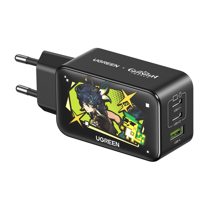 Charger networking Ugreen CD244 Genshin Impact Series, 65W, GaN, USB + 2x USB-C
