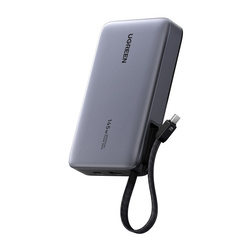 Powerbank 20000mAh Ugreen PB551, 145W, USB + USB-C, eingebaut kabel (grau)