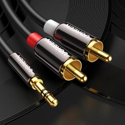 Ugreen kabel przewód audio 3,5 mm mini jack - 2RCA 1,5m czarny (AV116)
