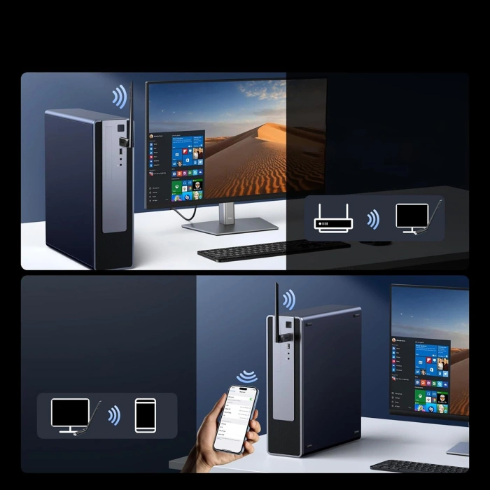 Adapter Ugreen CM878 wireless WiFi 6 mit Bluetooth 5.4 - schwarz