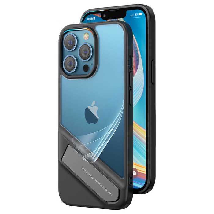 Ugreen Fusion Kickstand Case iPhone 13 Hardcover mit Gelrahmen und Ständer schwarz (90152)