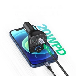 Ugreen FM Transmitter Bluetooth 5.0 MP3 car charger 3x USB TF micro SD 4.8 A black (CD229)
