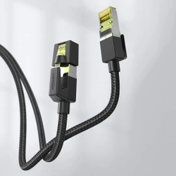 UGREEN NW150 Kabel geflochtenes Netzwerkkabel, Ethernet RJ45, Kat.7, F/FTP, 0,5m (schwarz)