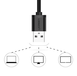 Ugreen external sound card music adapter USB - 3.5 mm mini jack 15 cm white (US205 30143)