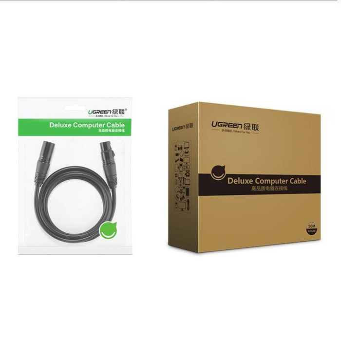 Ugreen przedłużacz kabel audio przewód mikrofonowy do mikrofonu XLR (żeński) - XLR (męski) 1 m (AV130)
