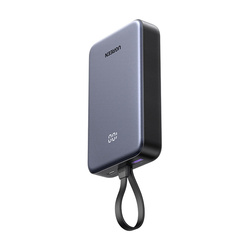 Powerbank 20000mAh Ugreen PB505, USB + USB-C, wbudowany kabel, 20W Szary