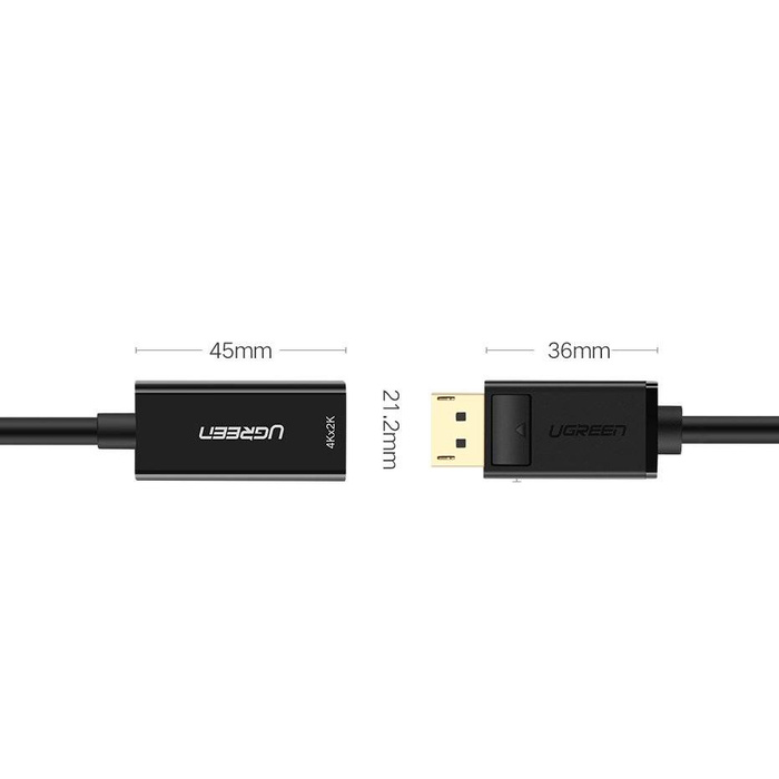 Ugreen Cable Cable From DisplayPort (Male) to HDMI (Female) (Unidirectional) 4K 30Hz 12bit Black (40363)
