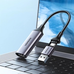 Karta przechwytywania obrazu / Grabber HDMI Ugreen CM489, 4K 60Hz, USB + USB-C