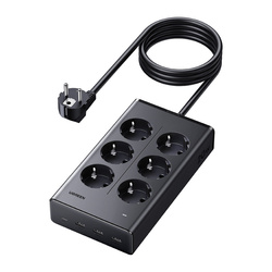 Power strip Ugreen S622, 6xAC + 3xUSB + USB-C, GaN, 1.5m (black)